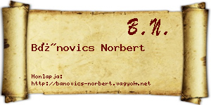 Bánovics Norbert névjegykártya